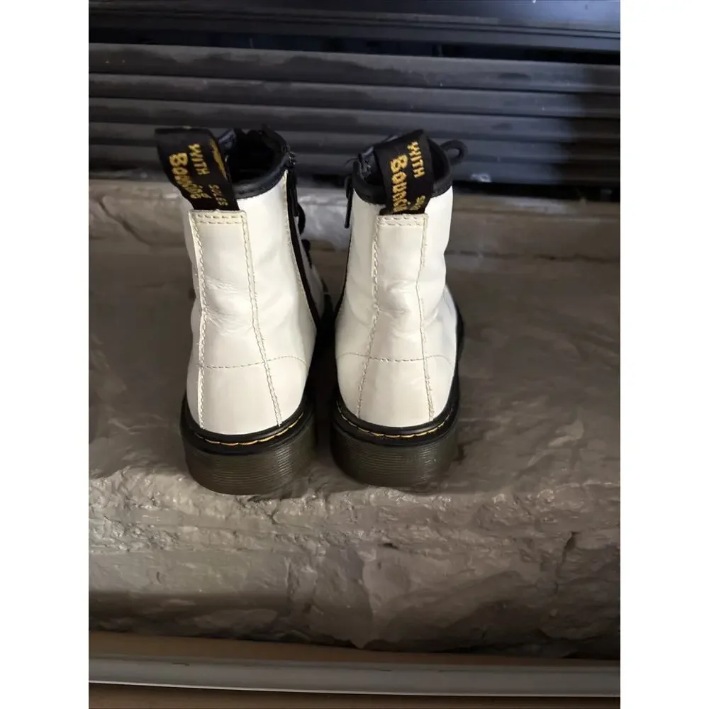 Dr. Martens Dr Quad Jadon Women's White Leather Platform Lace Up Boots 3 UK 5 US